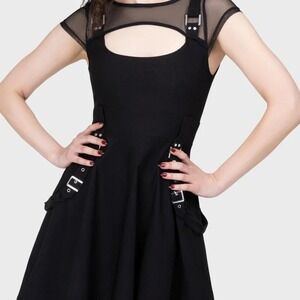 killstar kounter kulture mni dress with mesh and strap details size L
